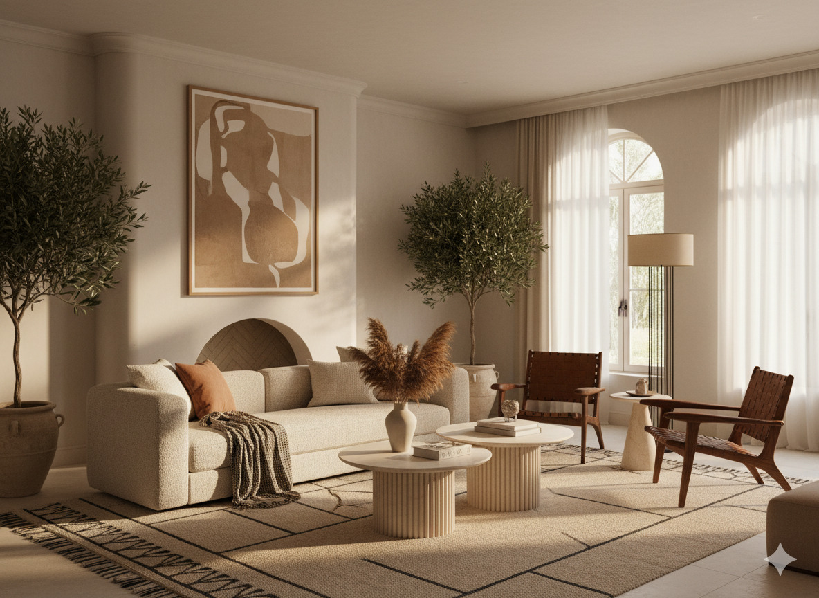 Finished interior styling project with complete room transformation